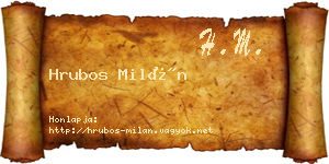 Hrubos Milán névjegykártya